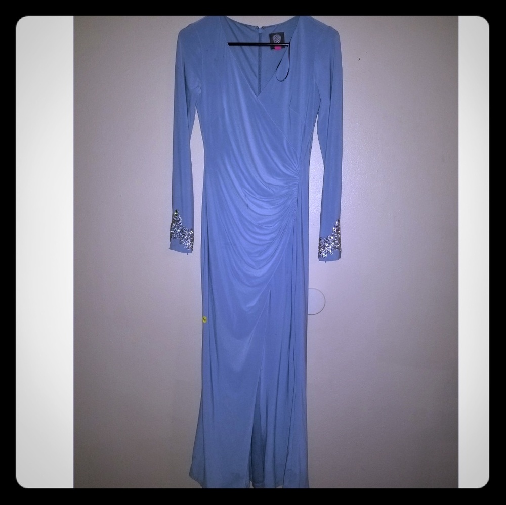 Diamond sleeve maxi formal dress